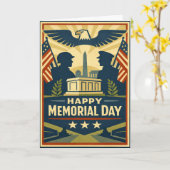 Patriotic Silhouettes Memorial Day Karte (Gelbe Blume)