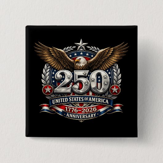 Patriotic Silver Semiquincentennial Emblem Button (Vorderseite)