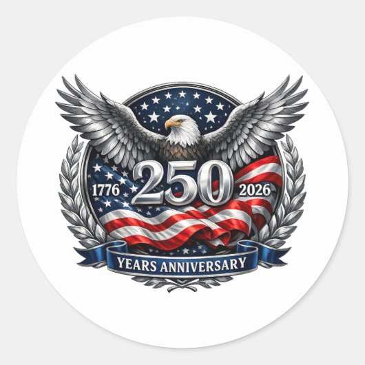 Patriotic Silver Wings of Freedom Runder Aufkleber (Vorderseite)