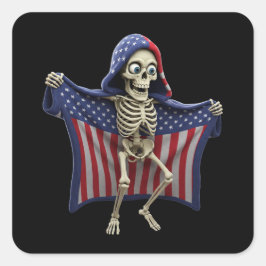 Patriotic Skeleton Hoodie Sticker