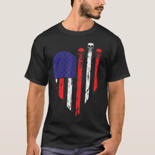 Patriotic Skull American Flag Herbst 4. Juli T-Shirt