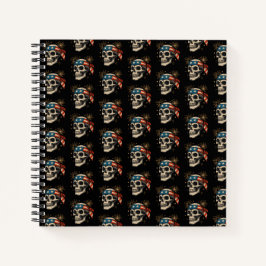 Patriotic Skull & Fireworks Notizblock