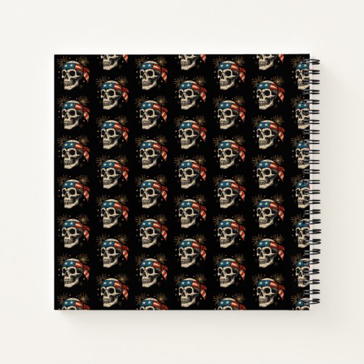 Patriotic Skull & Fireworks Notizblock (Rückseite)