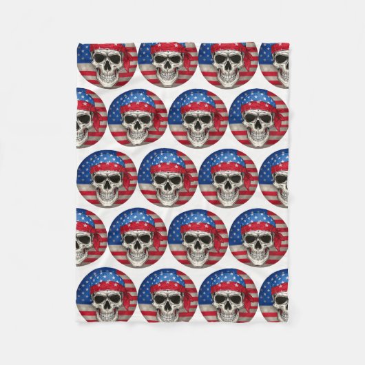 Patriotic Skull Fleece Blanket (Vorderseite)