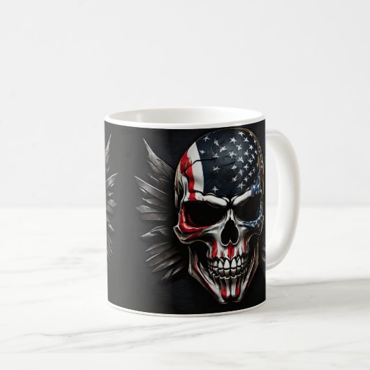 Patriotic Skull Kaffeetasse (VorderseiteRechts)