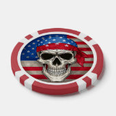 Patriotic Skull Poker Chip (Einzeln)