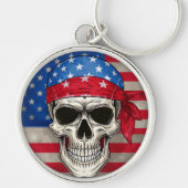 Patriotic Skull Schlüsselanhänger (Vorne)