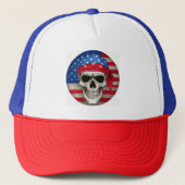 Patriotic Skull Trucker Hat Truckerkappe (Vorderseite)