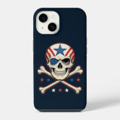 Patriotic Skull und Crossbones American Flag iPhone Hülle (Rückseite)
