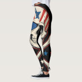 Patriotic Skull und Crossbones American Flag Leggings (Links)