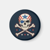 Patriotic Skull und Crossbones American Flag Magnet (Vorne)