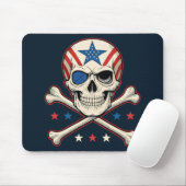 Patriotic Skull und Crossbones American Flag Mousepad (Mit Mouse)
