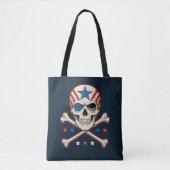 Patriotic Skull und Crossbones American Flag Tasche (Vorderseite)