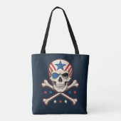 Patriotic Skull und Crossbones American Flag Tasche (Rückseite)