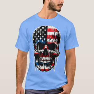 Patriotic Skull USA Skeleton 4. Juli US Amerika T-Shirt