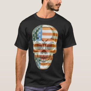 Patriotic Skull USA Skeleton 4. Juli US Amerika T-Shirt