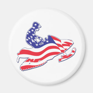 Patriotic-Sledder Magnet