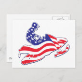 Patriotic-Sledder Postkarte (Vorne/Hinten)