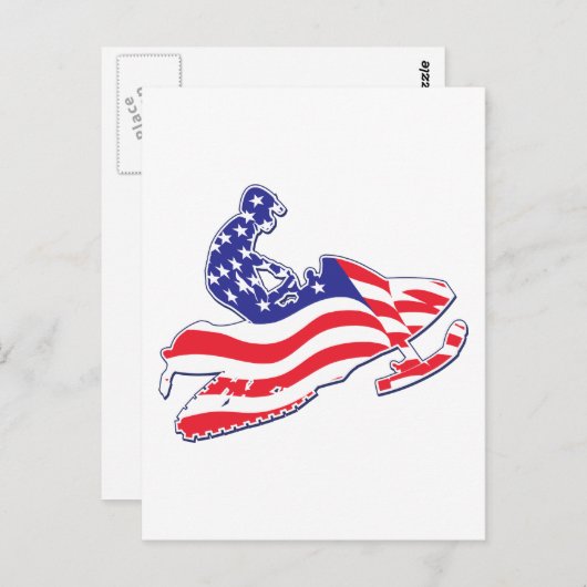Patriotic-Sledder Postkarte (Vorne/Hinten)
