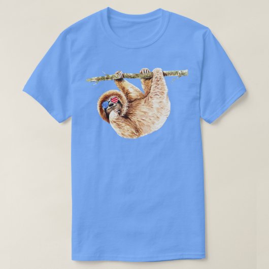 Patriotic Sloth Sloth Lovers T-Shirt (Design vorne)