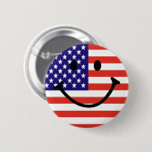 Patriotic Smile Face Button (Vorne & Hinten)