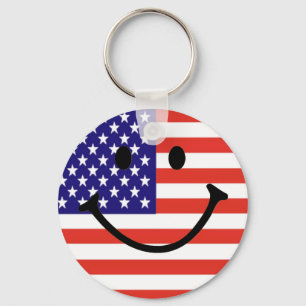 Patriotic Smile Face Schlüsselanhänger