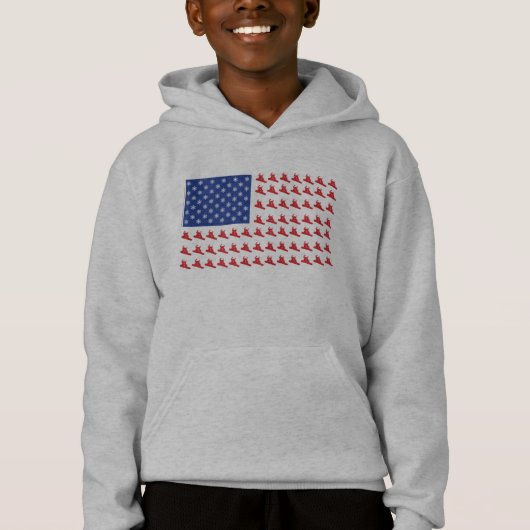 Patriotic Snowboarder Flag Hoodie (Vorderseite)