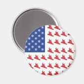 Patriotic Snowboarder/USA Magnet (Vorderseite/Rückseite)