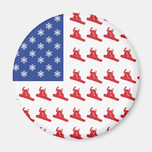 Patriotic Snowboarder/USA Magnet (Vorne)