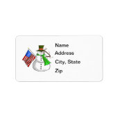 Patriotic Snowman Address Labels Adressaufkleber (Vorne)