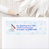 Patriotic Snowman Christmas Return Address Label (Insitu)