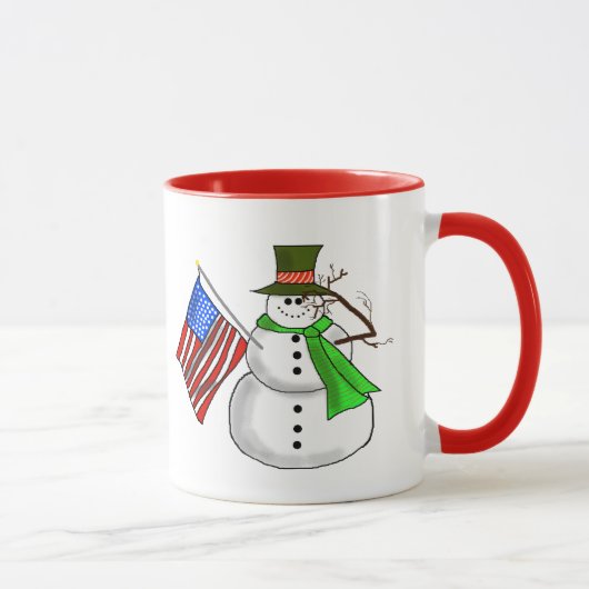 Patriotic Snowman gibt eine salutierte Tasse (Rechts)