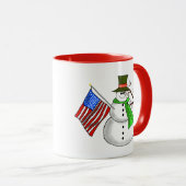 Patriotic Snowman gibt eine salutierte Tasse (VorderseiteRechts)