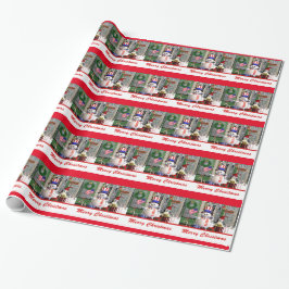Patriotic Snowman Penquin Weihnachtswrapping Paper Geschenkpapier