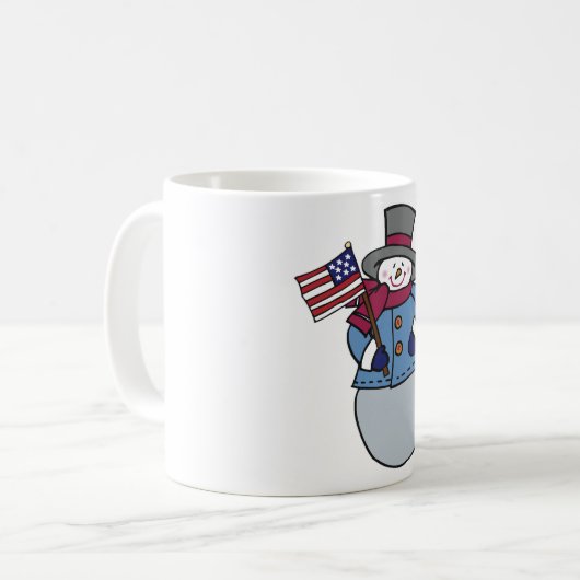Patriotic Snowman Tasse (Vorderseite Links)