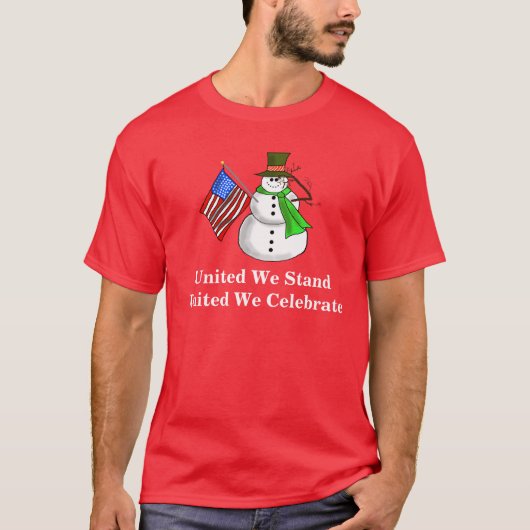 Patriotic Snowman Weihnachts-T - Shirt (Vorderseite)
