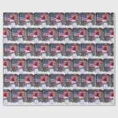 Patriotic Snowman With American Flag Geschenkpapier (Flach)