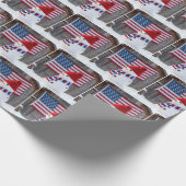 Patriotic Snowman With American Flag Geschenkpapier (Ecke)