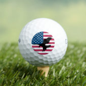 Patriotic Soaring Bald Eagle Flag Golfball (Insitu T-Shirt)