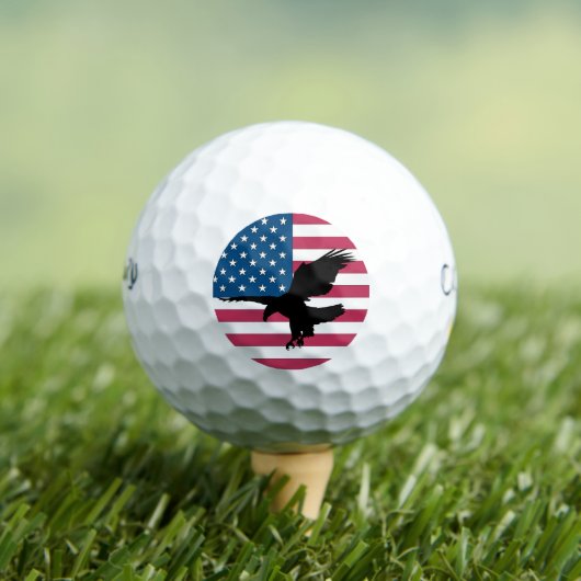 Patriotic Soaring Bald Eagle Flag Golfball (Insitu T-Shirt)