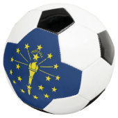 Patriotic Soccer Ball mit Flagge von Indiana, USA (Dreiviertel)