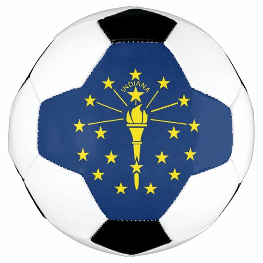 Patriotic Soccer Ball mit Flagge von Indiana, USA (Vorderseite)