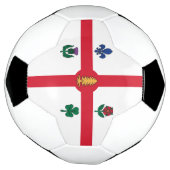 Patriotic Soccer Ball with Flag of Montreal Canada (Gedreht)