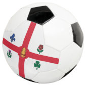 Patriotic Soccer Ball with Flag of Montreal Canada (Dreiviertel)