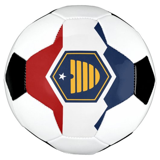 Patriotic Soccer Ball with Flag of Utah State, USA (Gedreht)