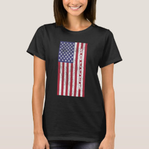 Patriotic Soccer Design Vintag American Flag Gra T-Shirt