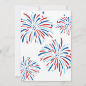 Patriotic Soccer & Fireworks 4. Juli Party Einladung (Rückseite)