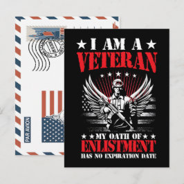 Patriotic Soldier Holding US Flag Postcard Feiertagspostkarte