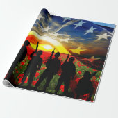 Patriotic Soldiers amerikanische Flagge Geschenkpapier (Ungerollt)