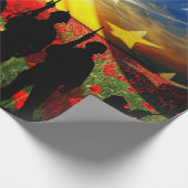 Patriotic Soldiers amerikanische Flagge Geschenkpapier (Ecke)